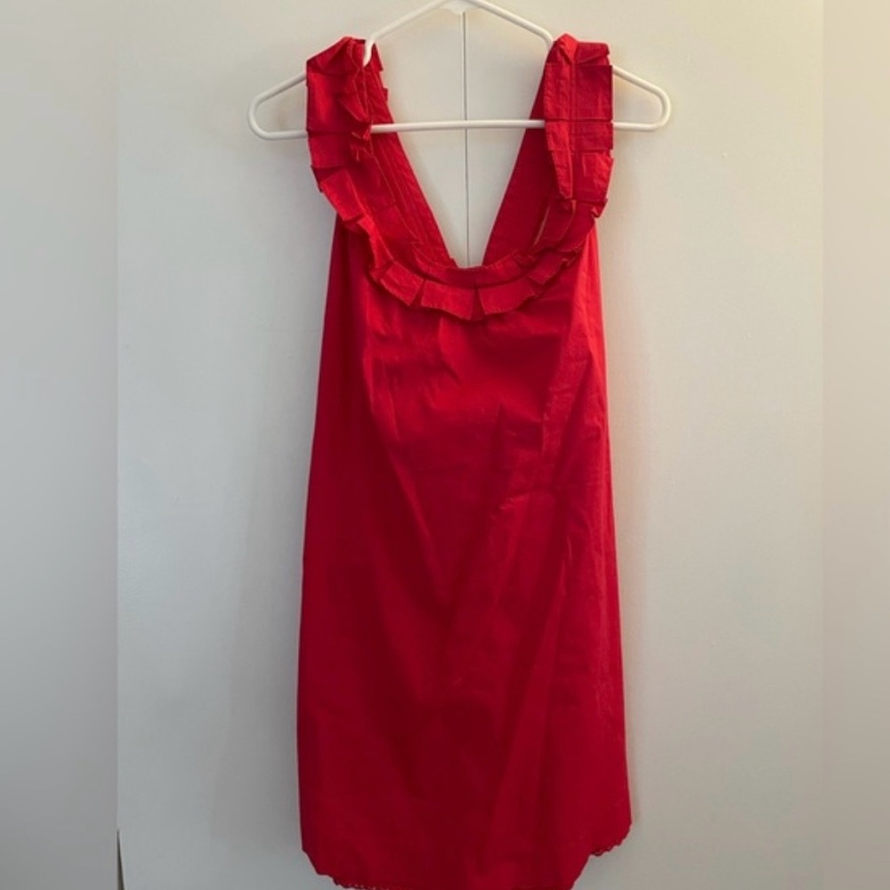 Lei Red Backless Dress with Ruffle Detail